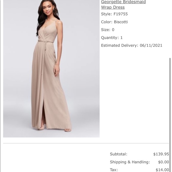 Bridesmaid Wrap Dress - Picture 4 of 4
